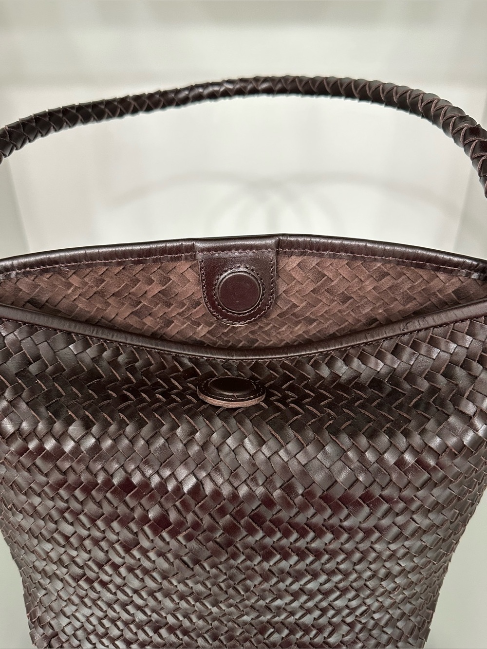 Madewell Dark Brown Woven Leather Shoulder Bag - Picture 9 of 10